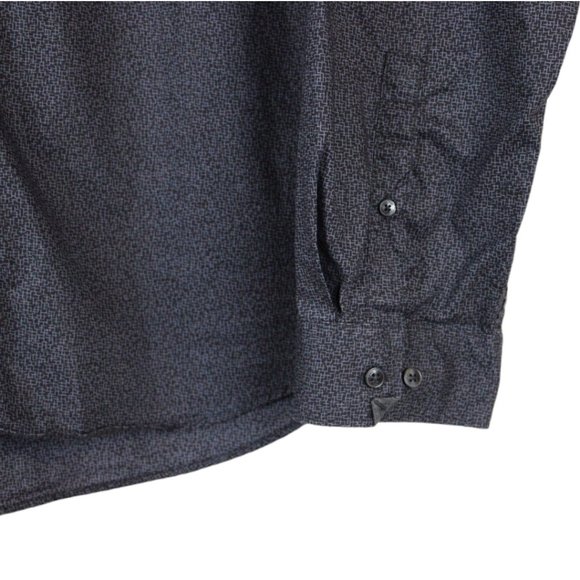 Calvin Klein Men's Button Down Shirt Repeating Pattern Black XL Casual CA283 - Picture 4 of 7